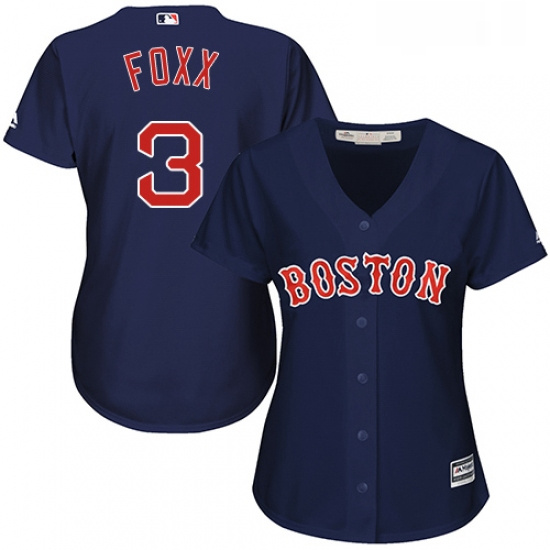 Womens Majestic Boston Red Sox 3 Jimmie Foxx Authentic Navy Blue