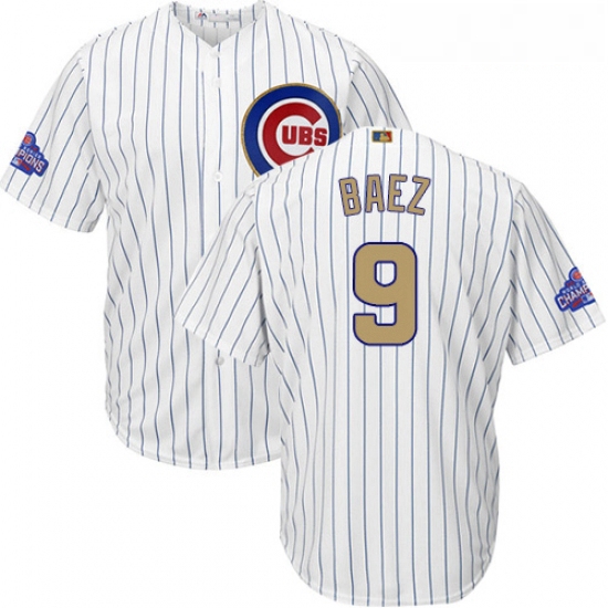 Youth Majestic Chicago Cubs 9 Javier Baez Authentic White 2017 G