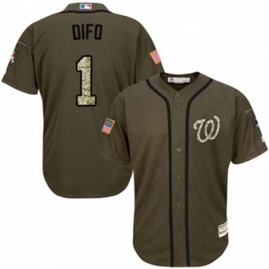 Youth Majestic Washington Nationals 1 Wilmer Difo Authentic Gree