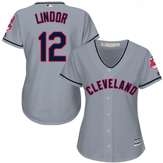 Womens Majestic Cleveland Indians 12 Francisco Lindor Replica Gr