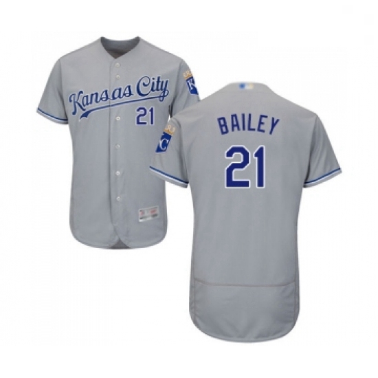 Mens Kansas City Royals 21 Homer Bailey Grey Road Flex Base Authentic Collection Baseball Jersey