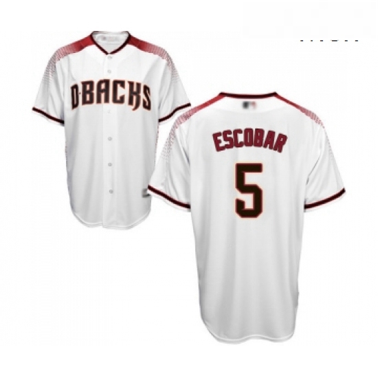 Mens Arizona Diamondbacks 5 Eduardo Escobar Replica White Home Cool Base Baseball Jersey