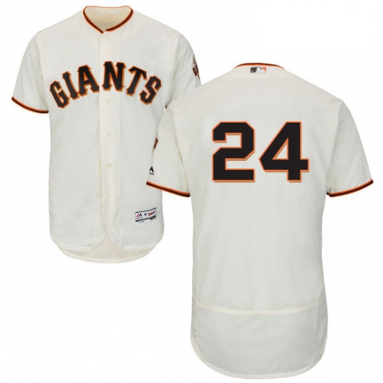 Mens Majestic San Francisco Giants 24 Willie Mays Cream Home Flex Base Authentic Collection MLB Jers