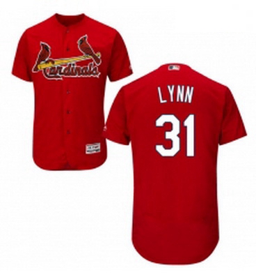 Mens Majestic St Louis Cardinals 31 Lance Lynn Red Alternate Fle