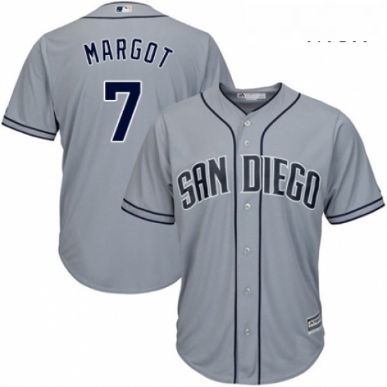 Mens Majestic San Diego Padres 7 Manuel Margot Replica Grey Road Cool Base MLB Jersey