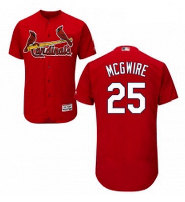 Mens Majestic St Louis Cardinals 25 Mark McGwire Red Alternate Flex Base Authentic Collection MLB Je