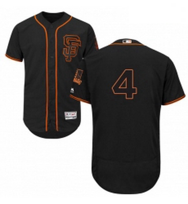 Mens Majestic San Francisco Giants 4 Mel Ott Black Alternate Flex Base Authentic Collection MLB Jers