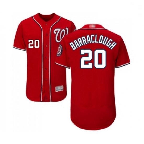 Mens Washington Nationals 20 Kyle Barraclough Red Alternate Flex Base Authentic Collection Baseball 