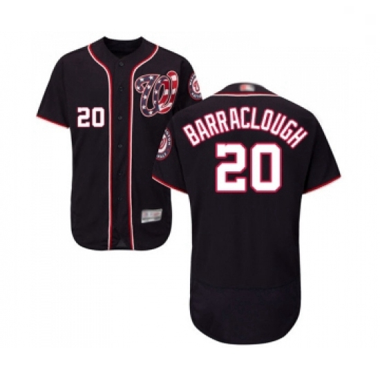 Mens Washington Nationals 20 Kyle Barraclough Navy Blue Alternate Flex Base Authentic Collection MLB