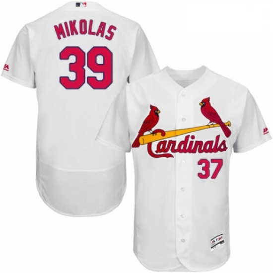 Mens Majestic St Louis Cardinals 39 Miles Mikolas White Home Flex Base Authentic Collection MLB Jers