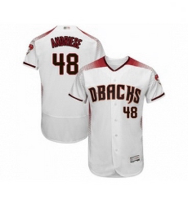 Mens Arizona Diamondbacks 48 Abraham Almonte White Home Authentic Collection Flex Base Baseball Jers