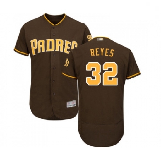 Mens San Diego Padres 32 Franmil Reyes Brown Alternate Flex Base Authentic Collection Baseball Jerse