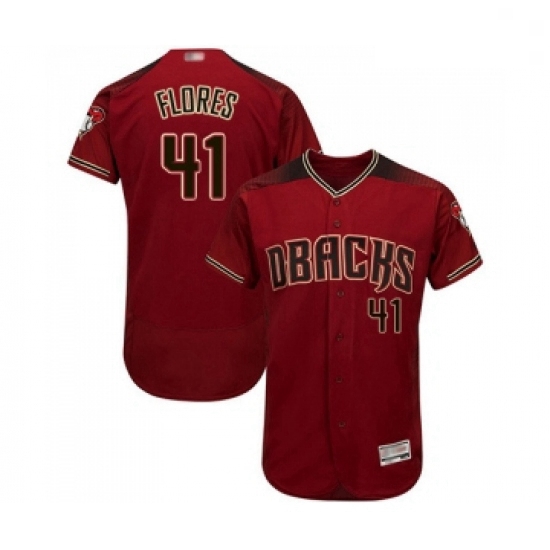 Mens Arizona Diamondbacks 41 Wilmer Flores Red Alternate Authentic Collection Flex Base Baseball Jer