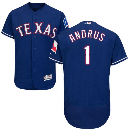 Mens Majestic Texas Rangers 1 Elvis Andrus Royal Blue Alternate Flex Base Authentic Collection MLB J