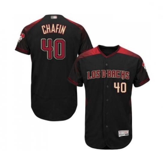 Mens Arizona Diamondbacks 40 Andrew Chafin Black Alternate Authentic Collection Flex Base Baseball J