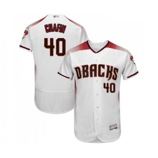 Mens Arizona Diamondbacks 40 Andrew Chafin White Home Authentic Collection Flex Base Baseball Jersey