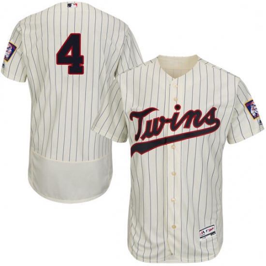 Mens Majestic Minnesota Twins 4 Paul Molitor Authentic Cream Alternate Flex Base Authentic Collectio