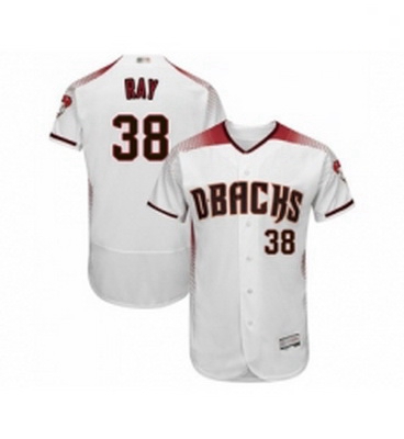 Mens Arizona Diamondbacks 38 Robbie Ray White Home Authentic Collection Flex Base Baseball Jersey