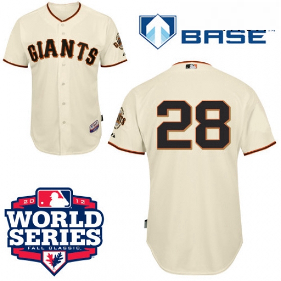 Mens Majestic San Francisco Giants 28 Buster Posey Authentic Cre