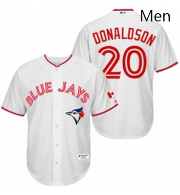 Mens Majestic Toronto Blue Jays 20 Josh Donaldson Replica White 