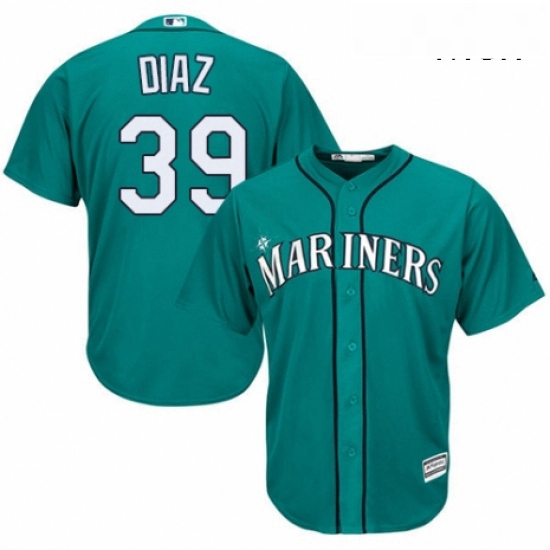 Mens Majestic Seattle Mariners 39 Edwin Diaz Replica Teal Green Alternate Cool Base MLB Jersey