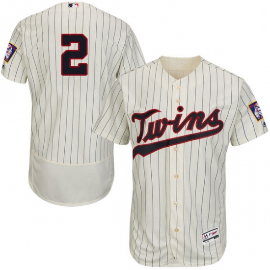 Mens Majestic Minnesota Twins 2 Brian Dozier Authentic Cream Alternate Flex Base Authentic Collectio