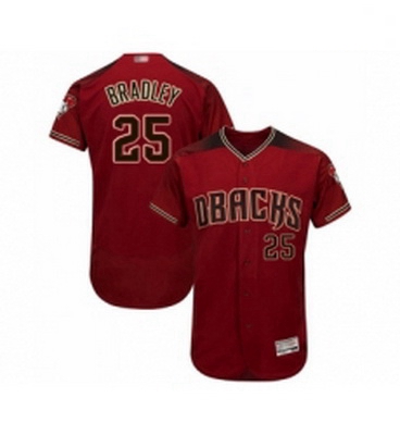 Mens Arizona Diamondbacks 25 Archie Bradley Red Alternate Authentic Collection Flex Base Baseball Je