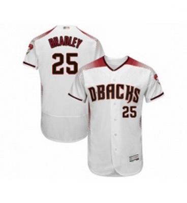 Mens Arizona Diamondbacks 25 Archie Bradley White Home Authentic Collection Flex Base Baseball Jerse