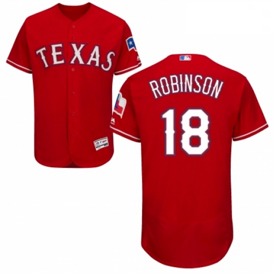 Mens Majestic Texas Rangers 18 Drew Robinson Royal Blue Alternate Flex Base Authentic Collection MLB