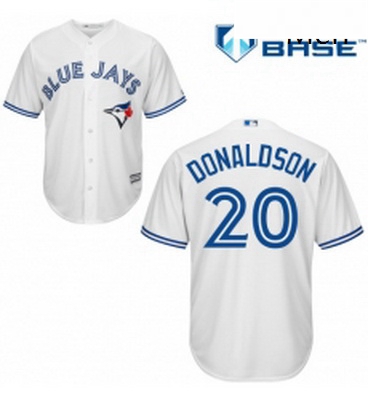 Mens Majestic Toronto Blue Jays 20 Josh Donaldson Replica White Home MLB Jersey