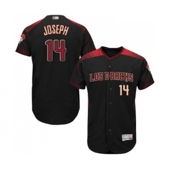 Mens Arizona Diamondbacks 14 Caleb Joseph Black Alternate Authentic Collection Flex Base Baseball Je