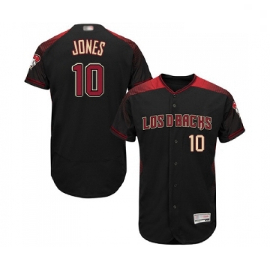 Mens Arizona Diamondbacks 10 Adam Jones Black Alternate Authentic Collection Flex Base Baseball Jers