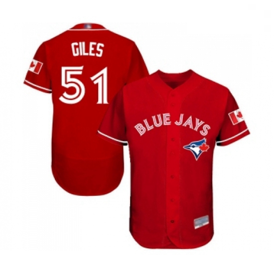 Mens Toronto Blue Jays 51 Ken Giles Scarlet Alternate Flex Base Authentic Collection MLB Jersey