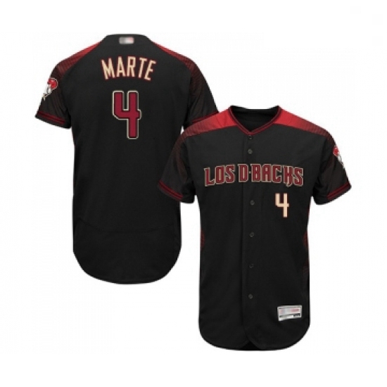 Mens Arizona Diamondbacks 4 Ketel Marte Black Alternate Authentic Collection Flex Base Baseball Jers