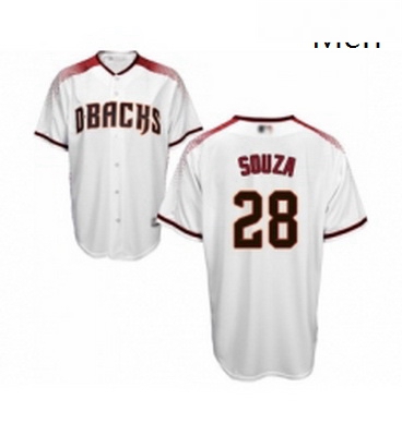 Mens Arizona Diamondbacks 28 Steven Souza Replica White Home Cool Base Baseball Jersey