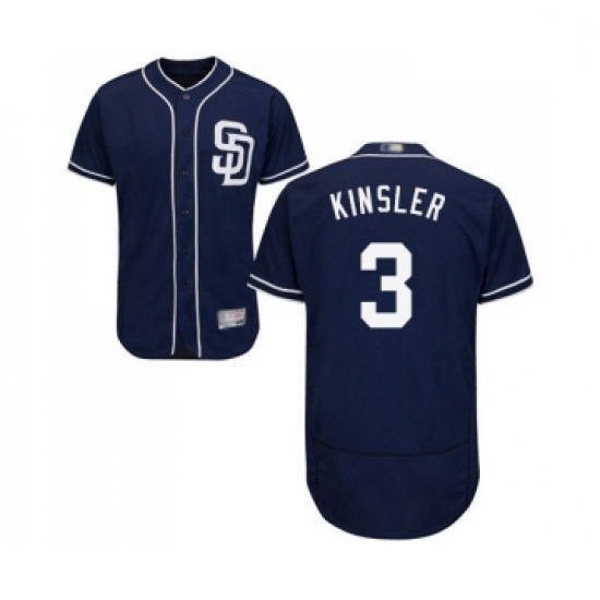 Mens San Diego Padres 3 Ian Kinsler Navy Blue Alternate Flex Base Authentic Collection Baseball Jers