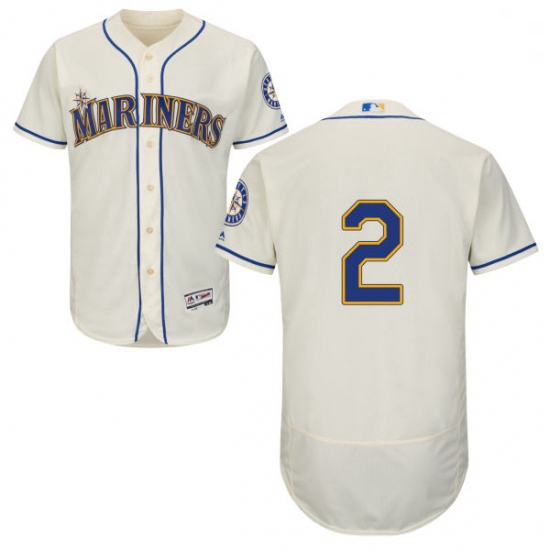 Mens Majestic Seattle Mariners 2 Jean Segura Cream Flexbase Authentic Collection MLB Jersey