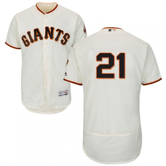 Mens Majestic San Francisco Giants 21 Deion Sanders Cream Home Flex Base Authentic Collection MLB Je