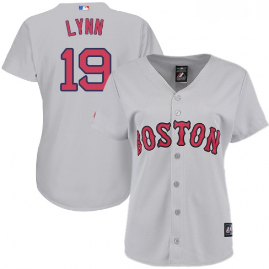 Womens Majestic Boston Red Sox 19 Fred Lynn Replica Grey Road MLB Jersey