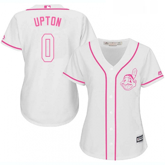 Womens Majestic Cleveland Indians 0 BJ Upton Replica White Fashion Cool Base MLB Jersey