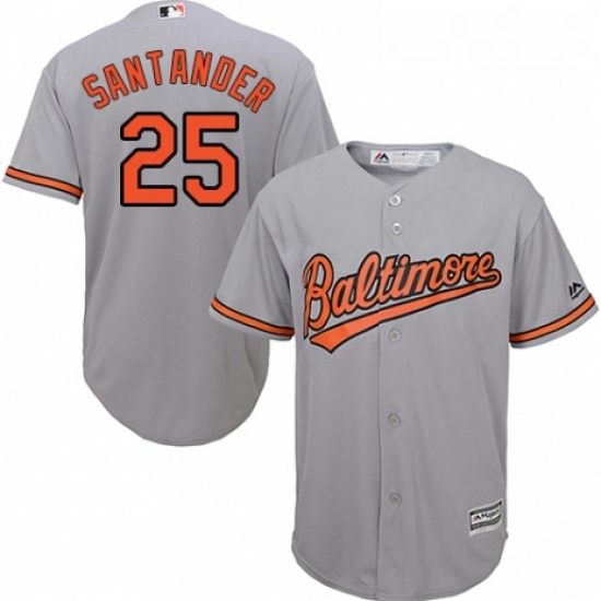 Youth Majestic Baltimore Orioles 25 Anthony Santander Authentic Grey Road Cool Base MLB Jersey