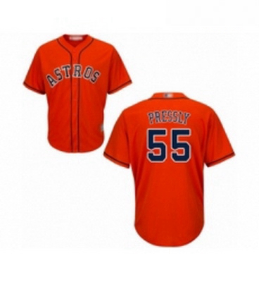 Youth Houston Astros 55 Ryan Pressly Authentic Orange Alternate Cool Base Baseball Jersey