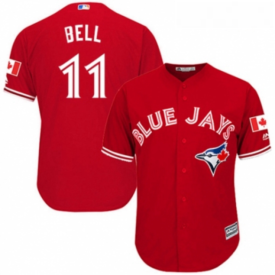 Youth Majestic Toronto Blue Jays 11 George Bell Replica Scarlet Alternate MLB Jersey