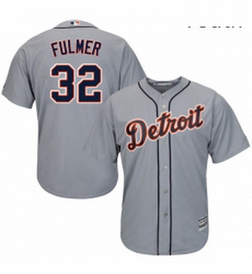 Youth Majestic Detroit Tigers 32 Michael Fulmer Authentic Grey Road Cool Base MLB Jersey