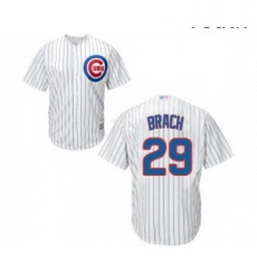 Youth Chicago Cubs 29 Brad Brach Authentic White Home Cool Base Baseball Jersey