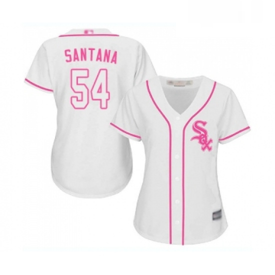 Womens Chicago White Sox 54 Ervin Santana Replica White Fashion Cool Base Baseball Jersey