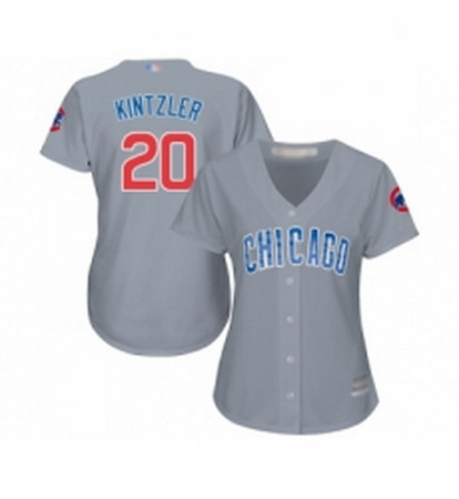 Womens Chicago Cubs 20 Brandon Kintzler Authentic Grey Road Baseball Jersey