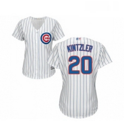 Womens Chicago Cubs 20 Brandon Kintzler Authentic White Home Cool Base Baseball Jersey