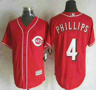 Men Reds #4 Brandon Phillips Red Cool Base Stitched MLB Jersey