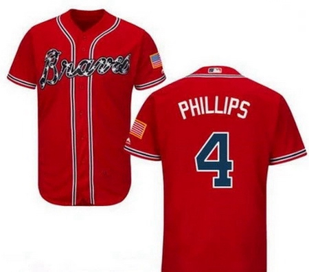 Men's Nike Atlanta Braves #4 Brandon Phillips Red Cool Base Jersey